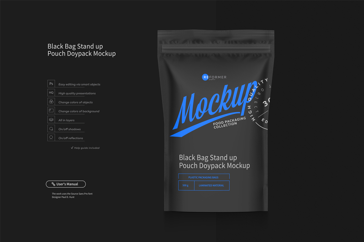 Stand Up Pouch with Zipper Mockup Set Stand Up Pouch with Zipper Mockup Set