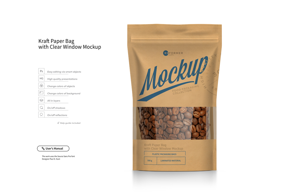 Stand Up Pouch with Zipper Mockup Set Stand Up Pouch with Zipper Mockup Set