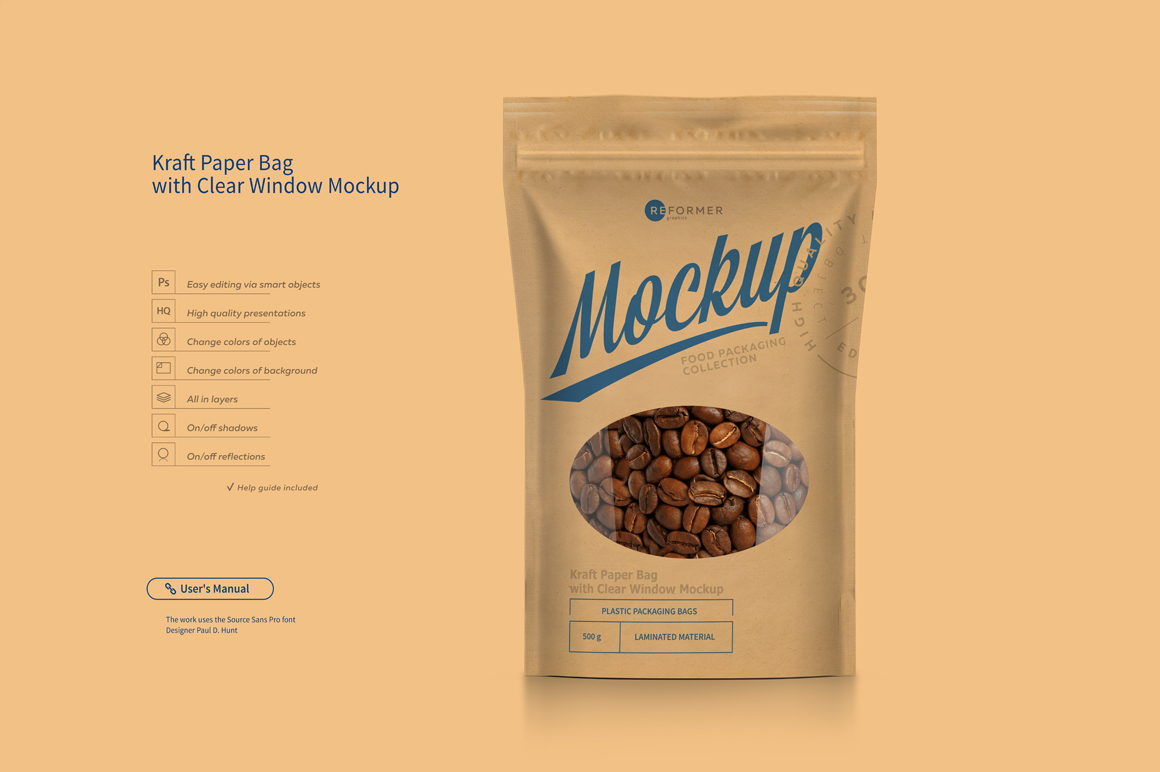 Stand Up Pouch with Zipper Mockup Set Stand Up Pouch with Zipper Mockup Set