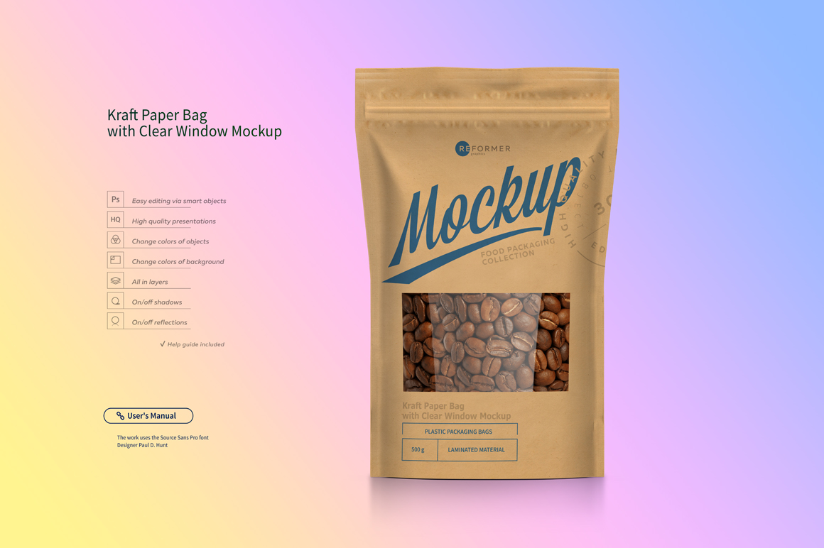 Stand Up Pouch with Zipper Mockup Set Stand Up Pouch with Zipper Mockup Set