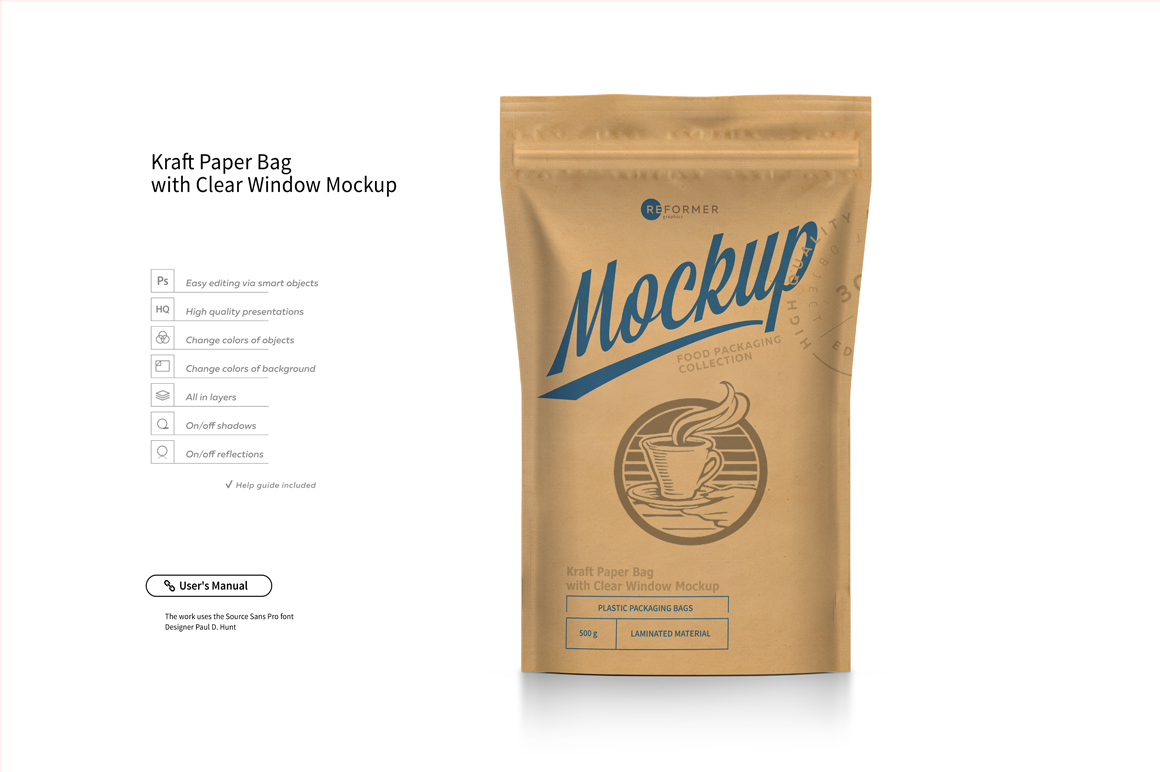 Stand Up Pouch with Zipper Mockup Set Stand Up Pouch with Zipper Mockup Set