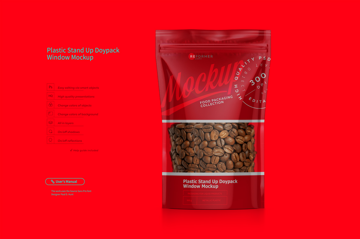 Stand Up Pouch with Zipper Mockup Set Stand Up Pouch with Zipper Mockup Set