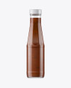 Clear Glass Bottle with BBQ Sauce Mockup