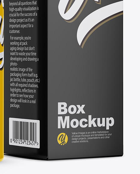 Glossy Plastic Bottle w/ Paper Box Mockup