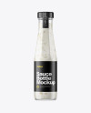 Clear Glass Bottle with Garlic Sauce Mockup