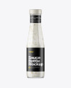 Clear Glass Bottle with Garlic Sauce Mockup
