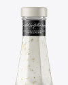 Clear Glass Bottle with Garlic Sauce Mockup
