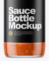 Clear Glass Bottle with Sweet and Sour Sauce Mockup