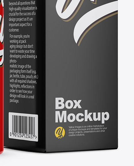 Matte Plastic Bottle w/ Paper Box Mockup