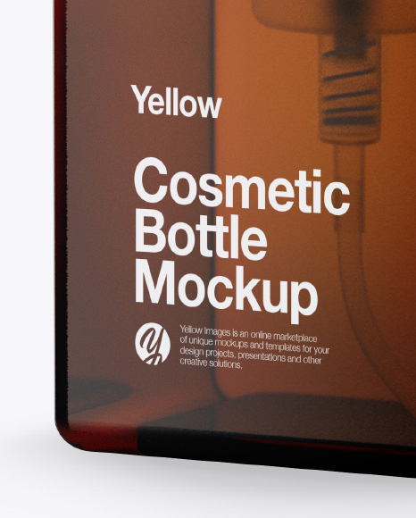 Amber Cosmetic Bottle Mockup