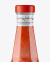 Clear Glass Bottle with Taco Sauce Mockup