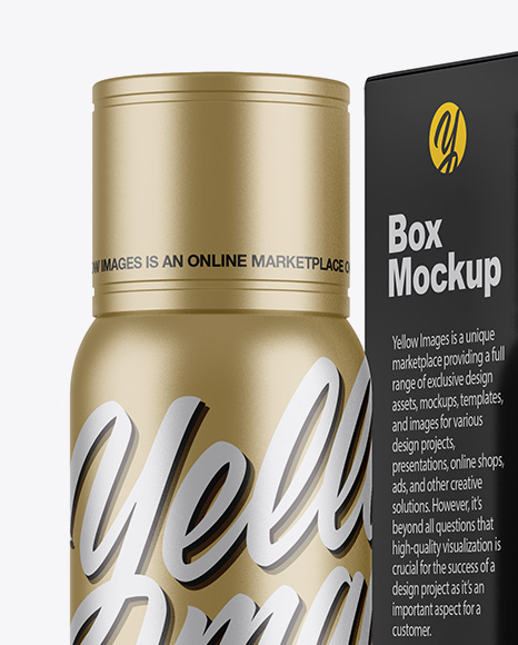 Metallic Plastic Bottle w/ Paper Box Mockup