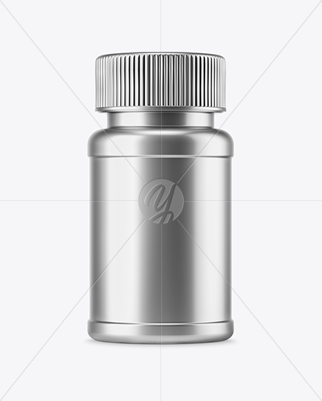 Metallized Plastic Pills Bottle Mockup