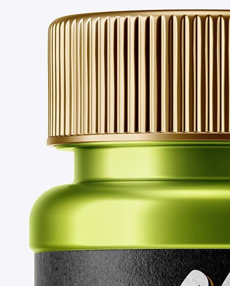 Metallized Plastic Pills Bottle Mockup