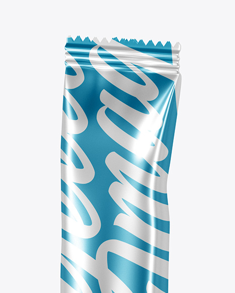 Metallic Stick Sachet Mockup - Half Side View