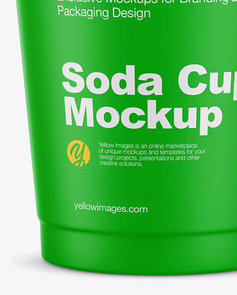 Matte Plastic Soda Cup With Ice and Cap Mockup