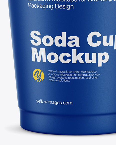 Matte Plastic Soda Cup With Ice Mockup