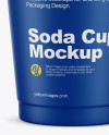 Matte Plastic Soda Cup With Ice Mockup