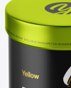 Metallic Jar Mockup - Front View (High-Angle Shot) Metallic Jar Mockup - Front View (High-Angle Shot)