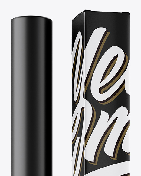 Matte Cosmetic Bottle w/ Paper Box Mockup