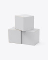 Three Paper Boxes Mockup - Half Side View