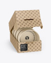 Kraft Paper Box with Plates Mockup