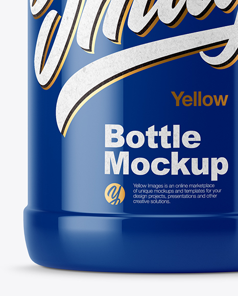 Glossy Plastic Bottle Mockup