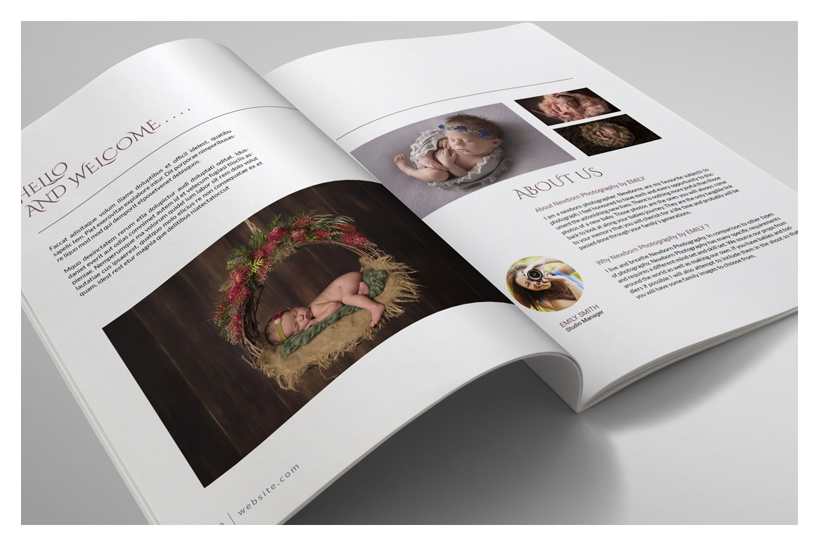 Newborn Photography Magazine Template