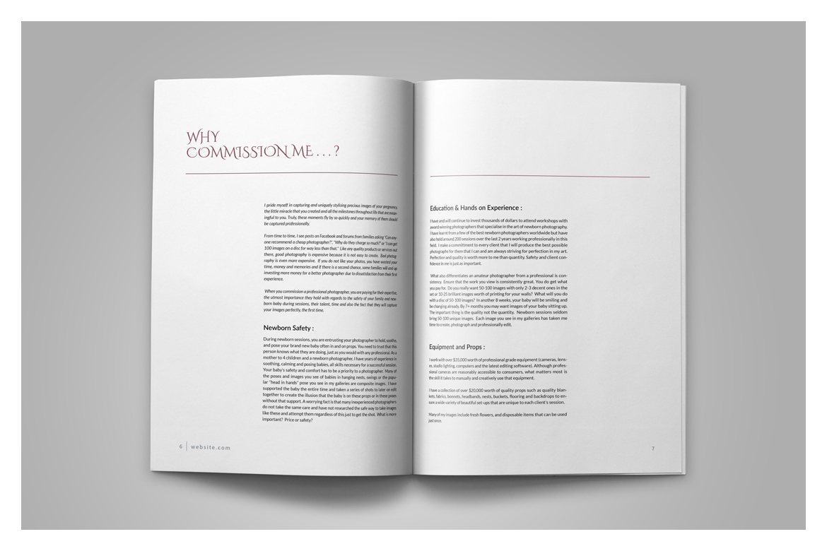 Newborn Photography Magazine Template Newborn Photography Magazine Template
