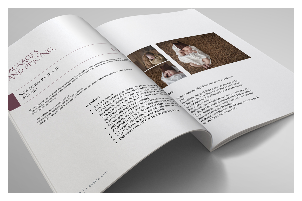 Newborn Photography Magazine Template