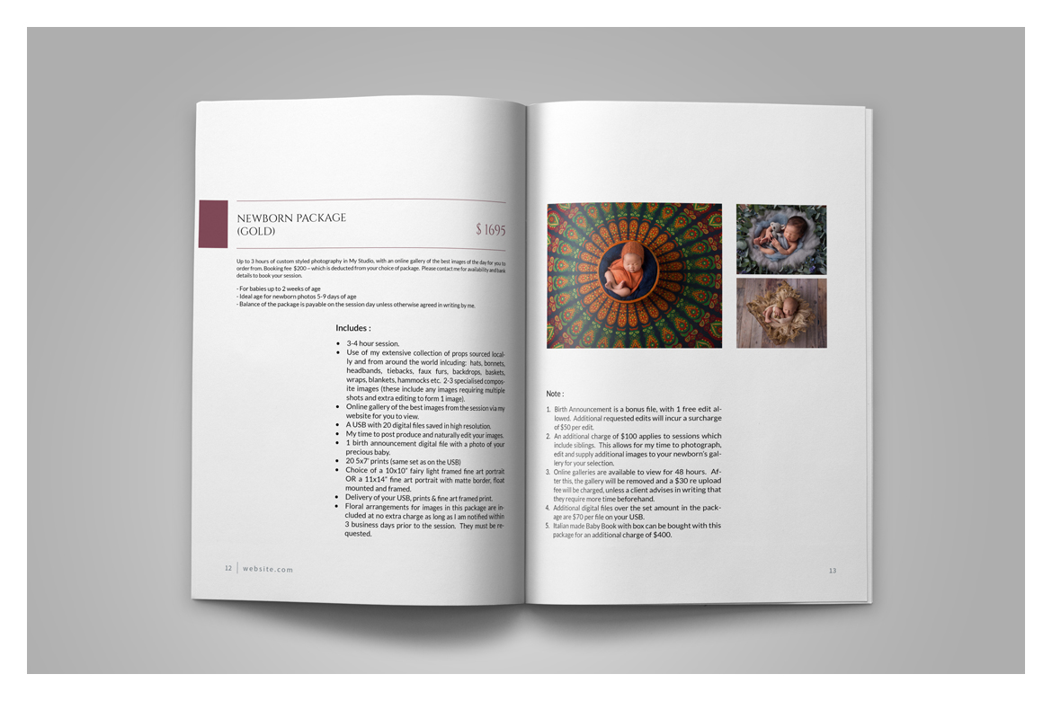 Newborn Photography Magazine Template Newborn Photography Magazine Template