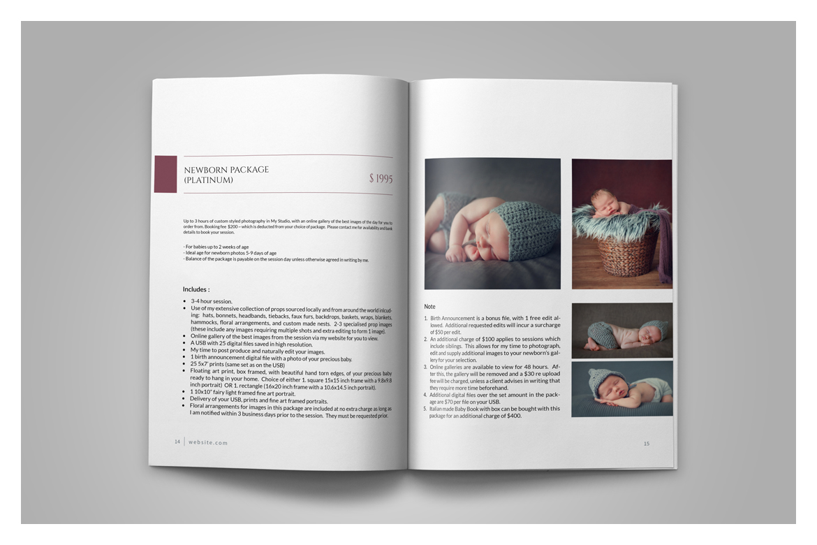 Newborn Photography Magazine Template Newborn Photography Magazine Template