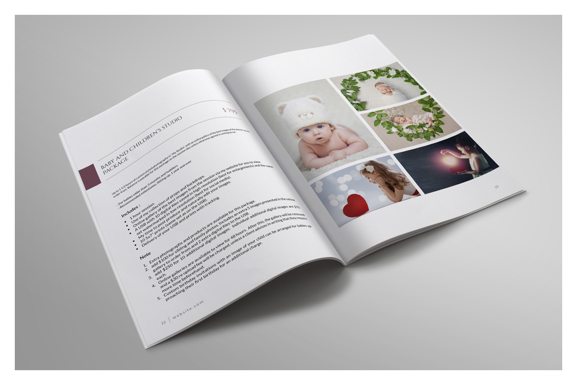 Newborn Photography Magazine Template