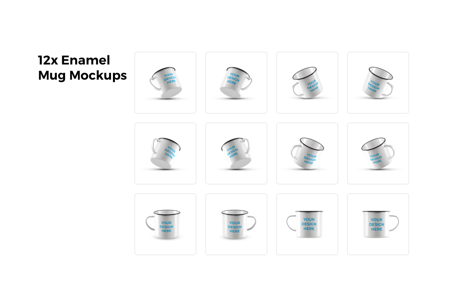 12x Enamel Mug Mockups