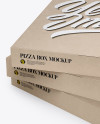 Three Pizza Kraft Boxes Mockup