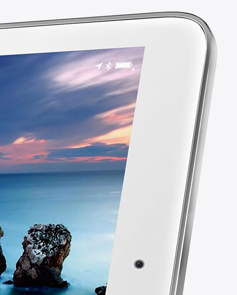 Horizontal iPad Mockup - Half Side View