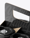 Glossy Coffee Cup Holder W/ Glossy Cups Mockup