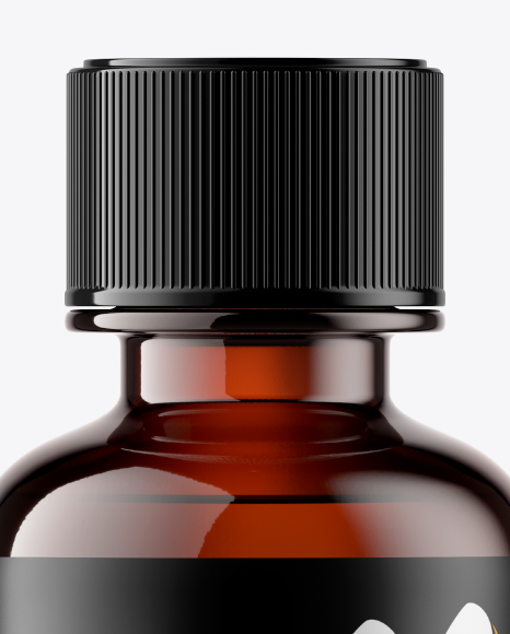 Amber Glass Bottle Mockup