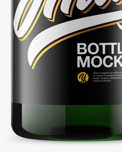 Green Glass Bottle Mockup