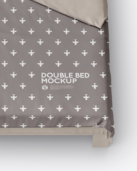 Double Bed with Silk Linens Mockup