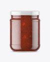 Clear Glass BBQ Sauce Jar Mockup