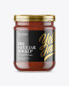 Clear Glass BBQ Sauce Jar Mockup