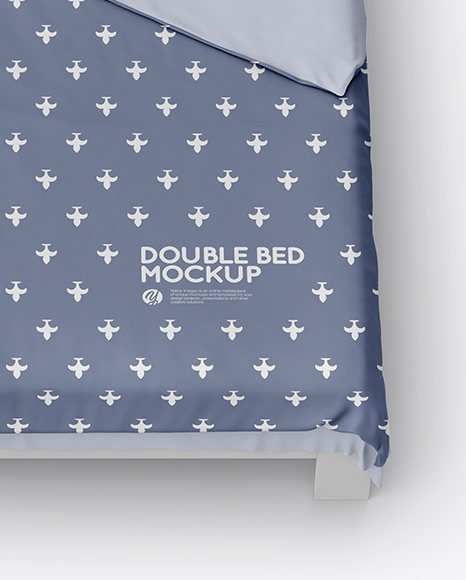 Double Bed with Cotton Linens Mockup