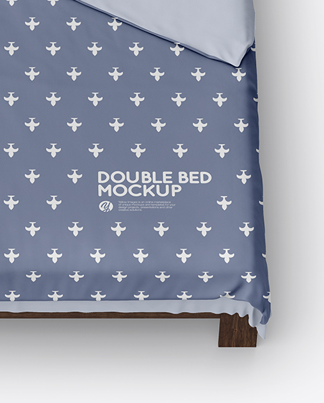 Double Bed with Cotton Linens Mockup