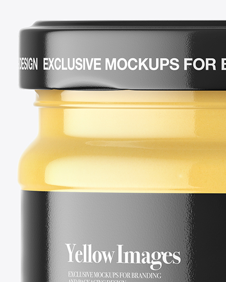 Clear Glass Cheese Sauce Jar Mockup - Free Download Images High Quality