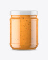 Clear Glass Chipotle Sauce Jar Mockup