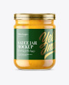 Clear Glass Curry Sauce Jar Mockup