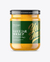 Clear Glass Curry Sauce Jar Mockup