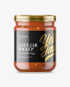 Clear Glass Taco Sauce Jar Mockup