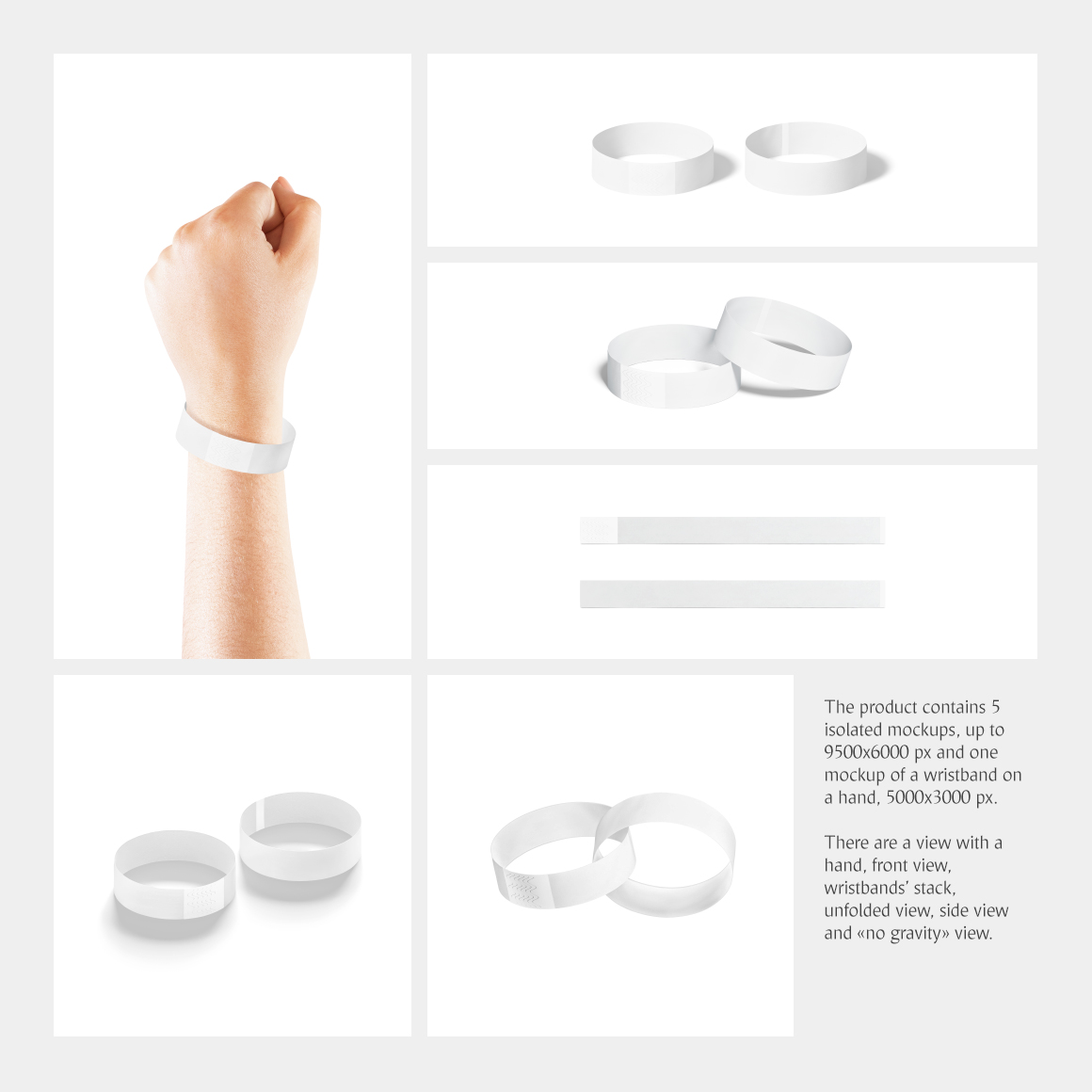 Tyvek Wristband Mockups Set